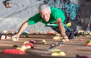 Man doing some rock climbing